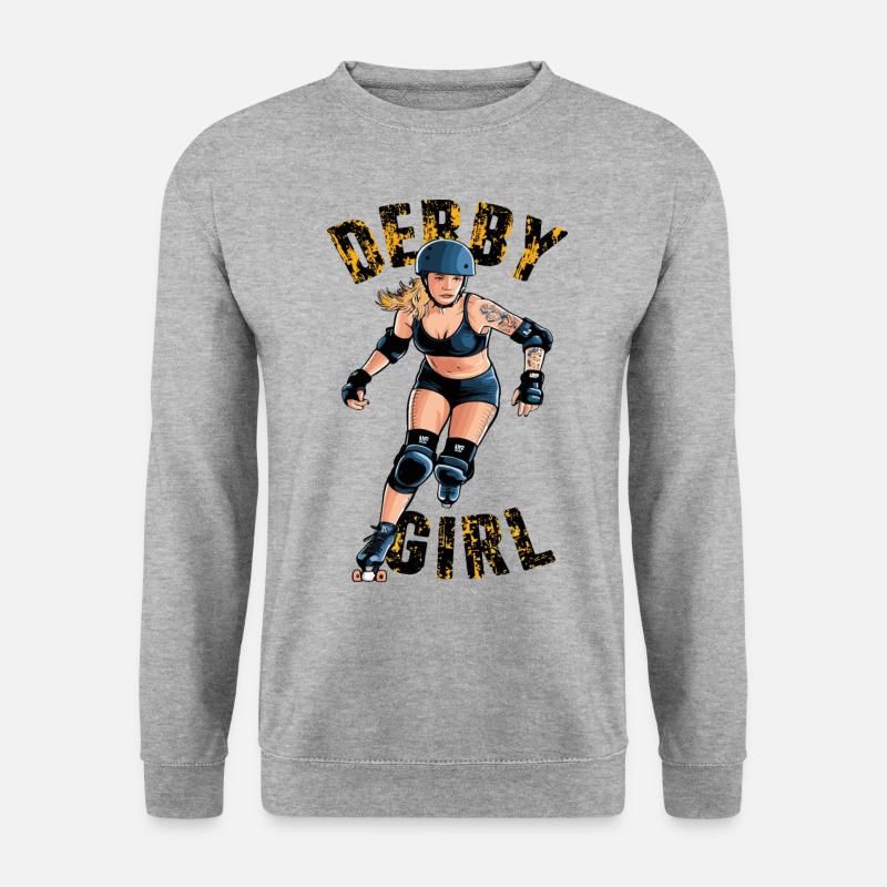 Rollschuhe Roller Derby Rollschuhfahren - Unisex Pullover - Weißgrau meliert