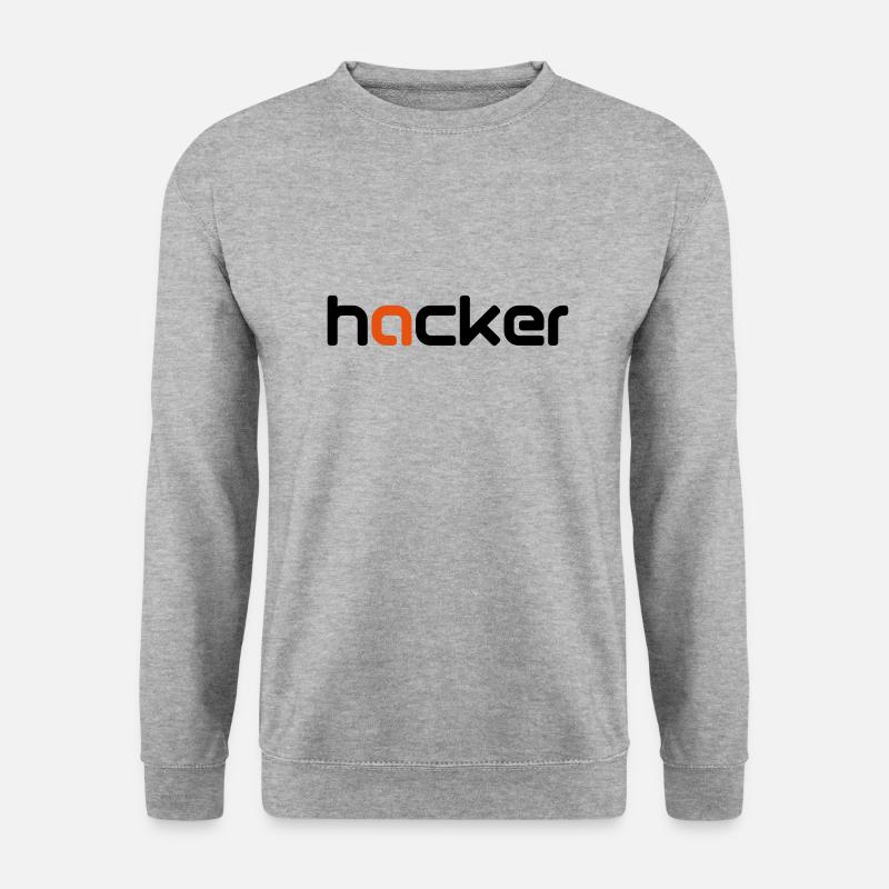 hacker - Unisex Pullover - Weißgrau meliert