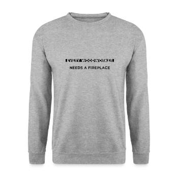 Idée cadeau Bday Dictons Charpentier à tronçonneuse amour - Sweat-shirt Unisexe - gris chiné - Devant - Alina (178cm) & Michal (187cm)