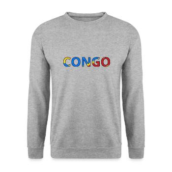 Drapeau Congo (Rép. dém.) - Sweat-shirt Unisexe - gris chiné - Devant - Alina (178cm) & Michal (187cm)