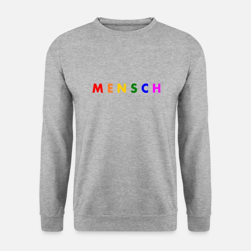 Mensch - Unisex Pullover - Weißgrau meliert