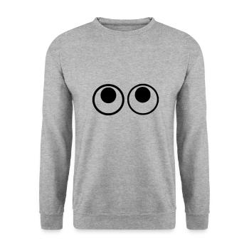 comic augen 4 - Unisex Pullover - Weißgrau meliert - Vorne - Alina (178cm) & Michal (187cm)