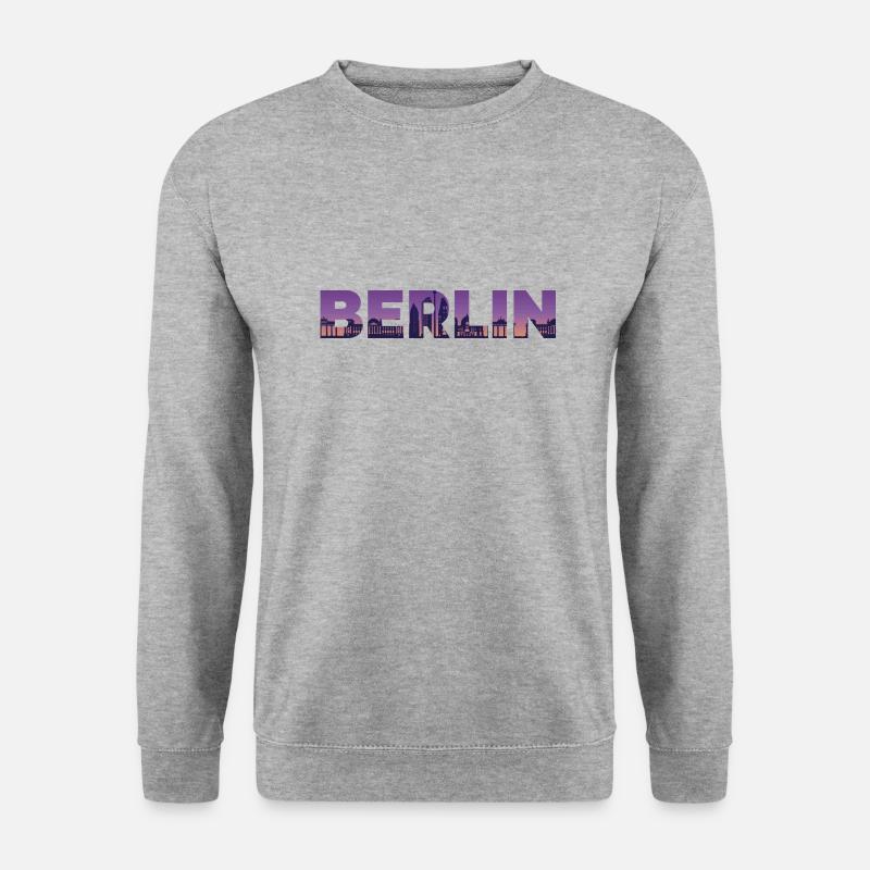 Berlin Stadtshirt - Unisex Pullover - Weißgrau meliert