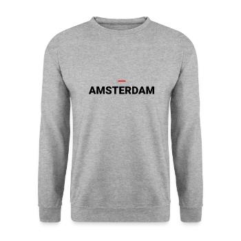 AMSTERDAM - Unisex Pullover - Weißgrau meliert - Vorne - Alina (178cm) & Michal (187cm)