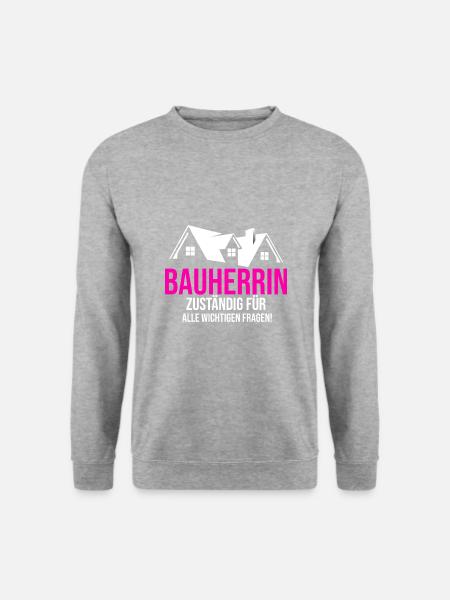Bauherrin Hausbau Eigenheim Richtfest 2022 Damen - Unisex Pullover - Weißgrau meliert