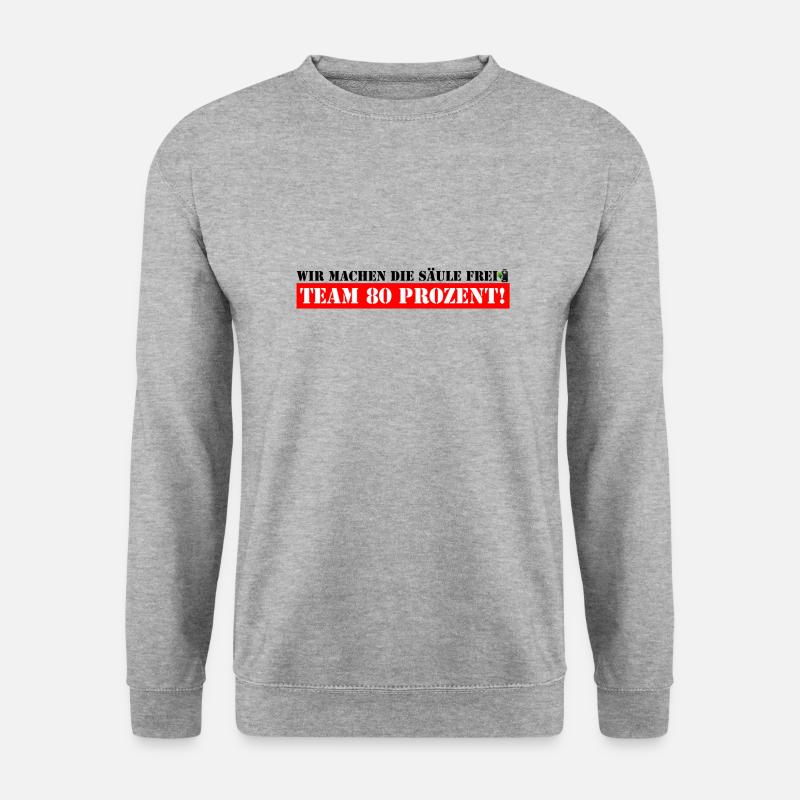 Team 80 % - Wir machen die Säule frei - Unisex Pullover - Weißgrau meliert