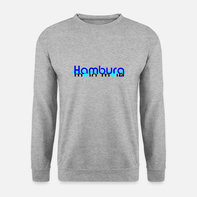 Hamburg Moin Moin blueblue - Unisex Pullover - Weißgrau meliert
