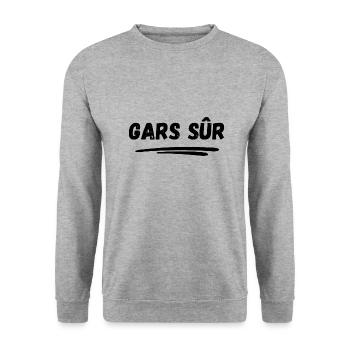gars sûr - Sweat-shirt Unisexe - gris chiné - Devant - Alina (178cm) & Michal (187cm)