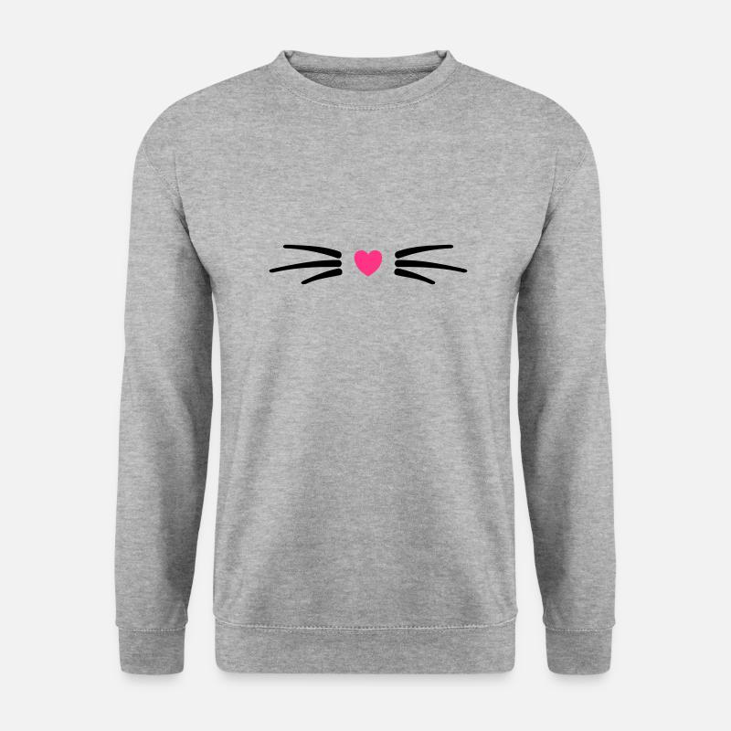 Katzen Liebe - Unisex Pullover - Weißgrau meliert