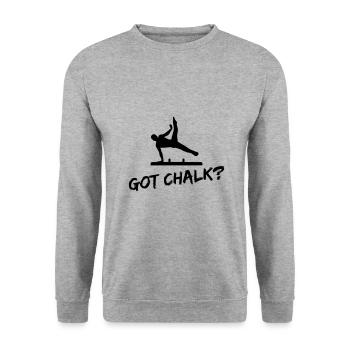 Got Chalk Turnen Männer, Gymnastics - Unisex Pullover - Weißgrau meliert - Vorne - Alina (178cm) & Michal (187cm)