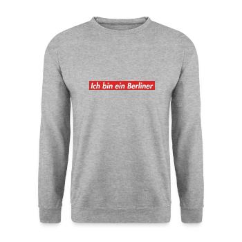 Bayern Fussball sprüche fun lustig Berg Mountain - Unisex Pullover - Weißgrau meliert - Vorne - Alina (178cm) & Michal (187cm)
