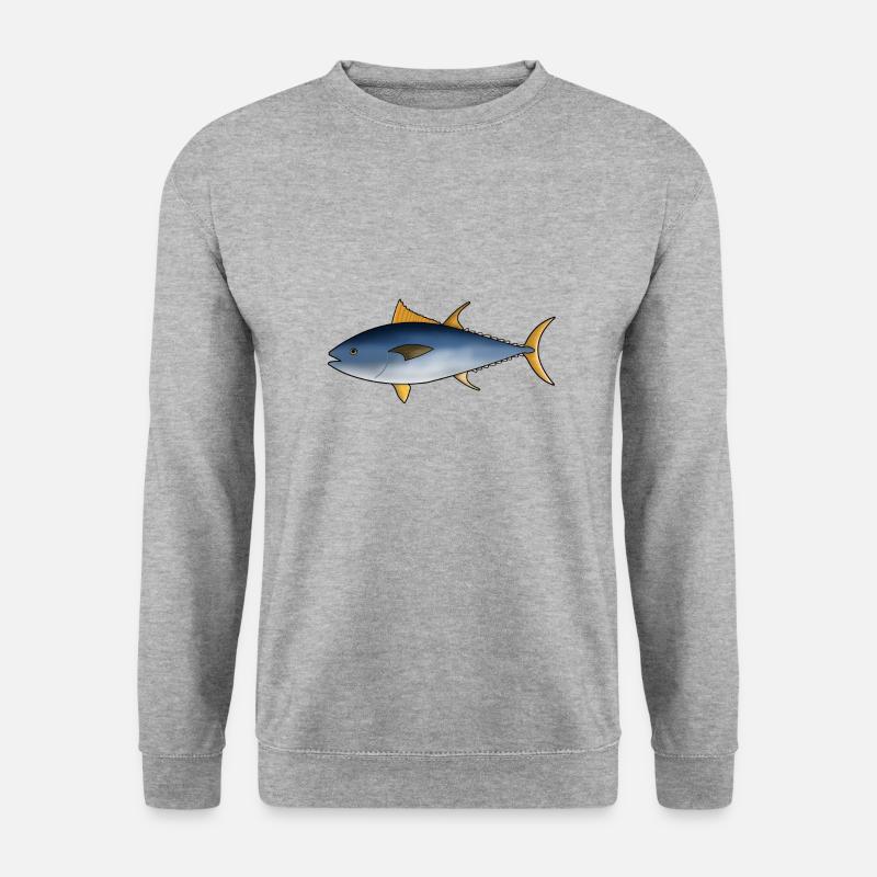 Thunfisch Fisch Tunfisch - Unisex Pullover - Weißgrau meliert