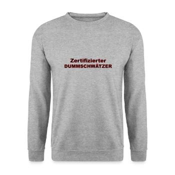 Lustiges Geschenk - Unisex Pullover - Weißgrau meliert - Vorne - Alina (178cm) & Michal (187cm)