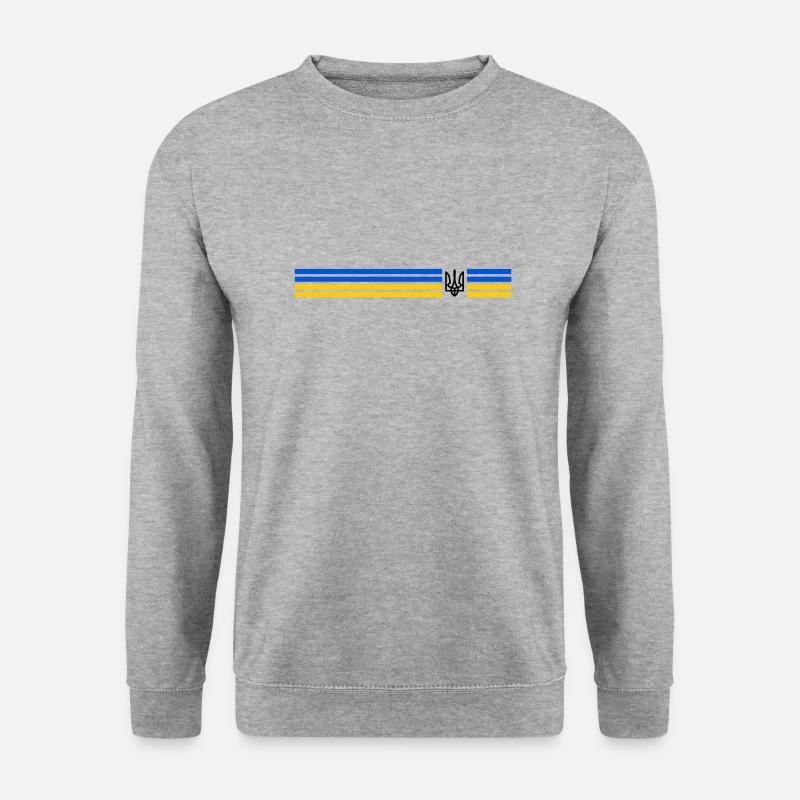 UKRAINE Sportlich - Unisex Pullover - Weißgrau meliert