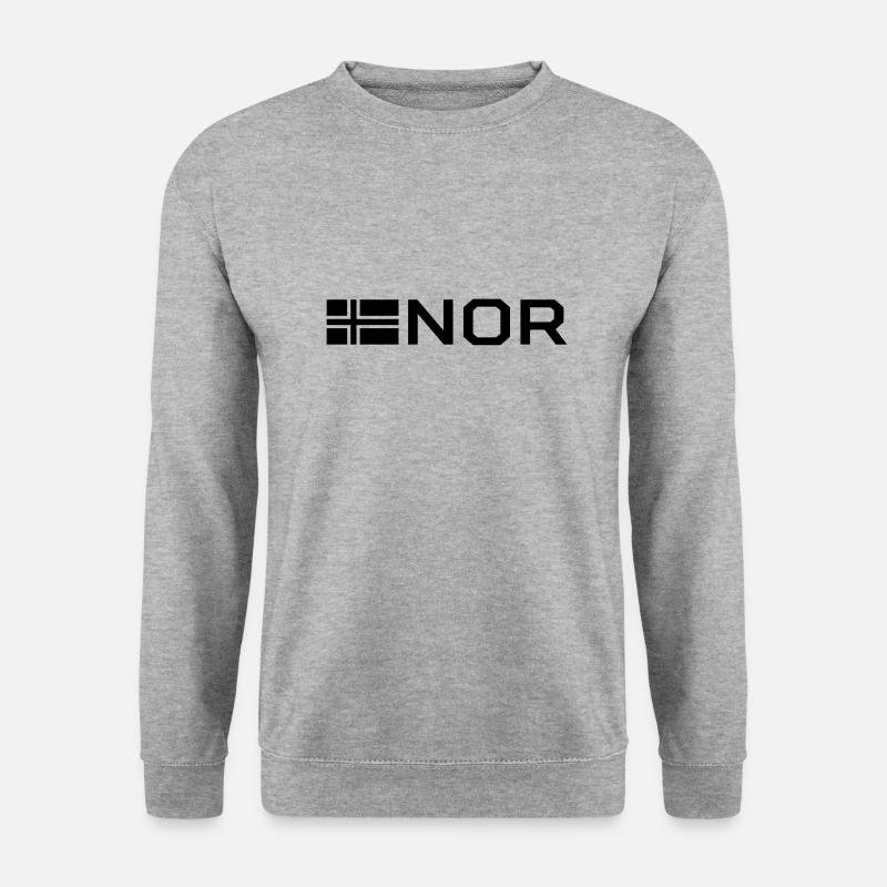 Norwegische Flagge - Unisex Pullover - Weißgrau meliert