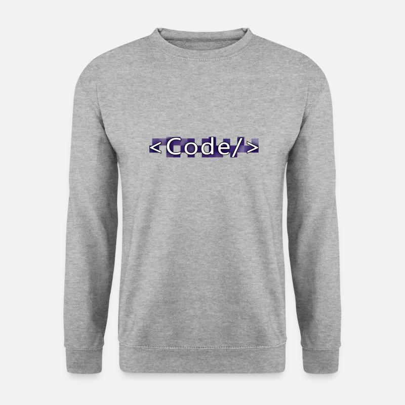 Codestil (lila) - Unisex Pullover - Weißgrau meliert