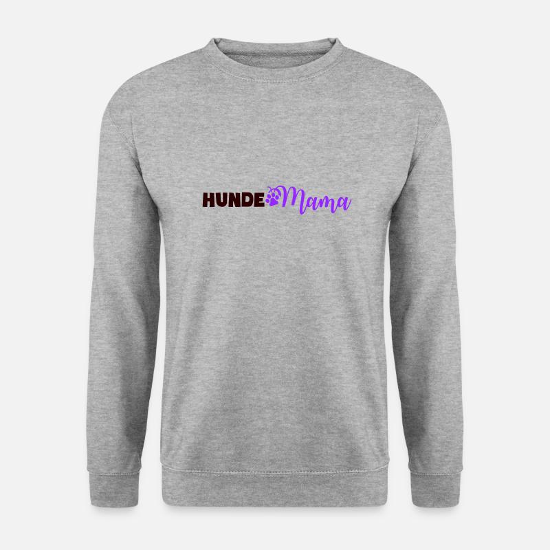 hunde mama pfote - Unisex Pullover - Weißgrau meliert