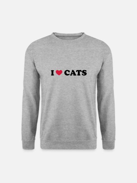 I Love Cats - Sweat-shirt Unisexe - gris chiné