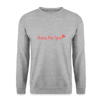 HAPPY NEW YEAR. NEW YEAR'S EVE. NEW YEAR. - Unisex Sweatshirt - salt & pepper - Front - Alina (178cm) & Michal (187cm)