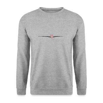 Orange Heart Love In Love Gift Idea - Unisex Sweatshirt - salt & pepper - Front - Alina (178cm) & Michal (187cm)