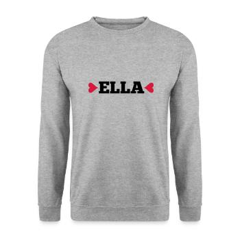 Ella with heart gift Valentine's Day - Unisex Sweatshirt - salt & pepper - Front - Alina (178cm) & Michal (187cm)