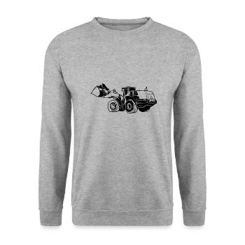 Lademaschine Silhouette Radlader Steinbruch - Unisex Pullover - Weißgrau meliert - Vorne - Alina (178cm) & Michal (187cm)