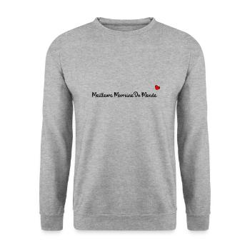 Meilleure marraine du monde - Sweat-shirt Unisexe - gris chiné - Devant - Alina (178cm) & Michal (187cm)