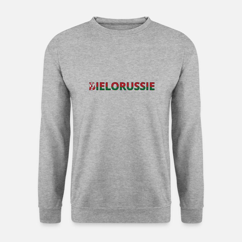 Flagge von Belarus - Unisex Pullover - Weißgrau meliert