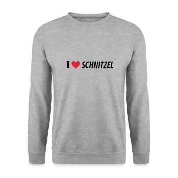 I Love Schnitzel - Unisex Sweatshirt - salt & pepper - Front - Alina (178cm) & Michal (187cm)