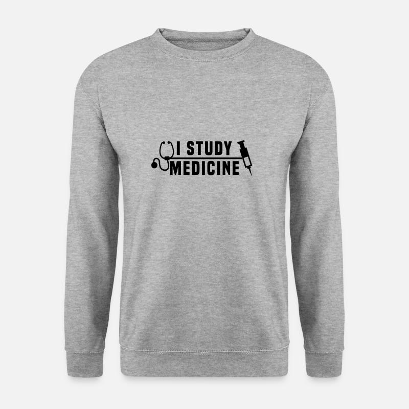 I STUDY MEDICINE - Unisex Pullover - Weißgrau meliert