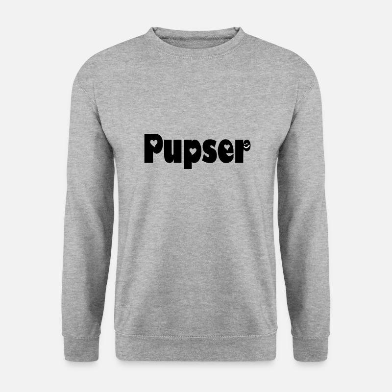 pupser - Unisex Pullover - Weißgrau meliert