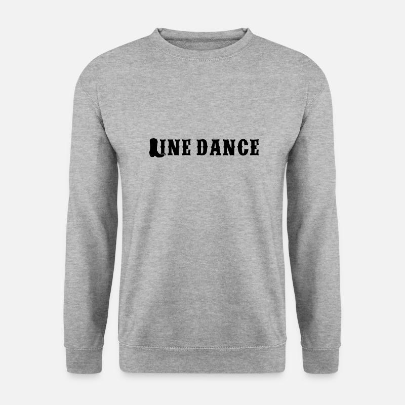 Line Dance mit Stiefel "L" - Unisex Pullover - Weißgrau meliert