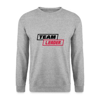 TEAM LEADER - Unisex Pullover - Weißgrau meliert - Vorne - Alina (178cm) & Michal (187cm)