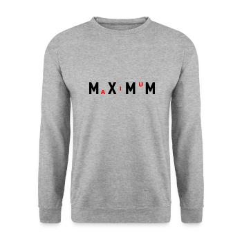 Au Maximum ! - Sweat-shirt Unisexe - gris chiné - Devant - Alina (178cm) & Michal (187cm)