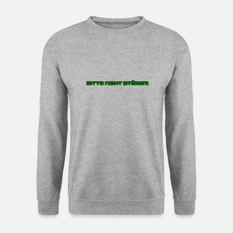 Bitte nicht stören Ruhe bitte - Unisex Pullover - Weißgrau meliert