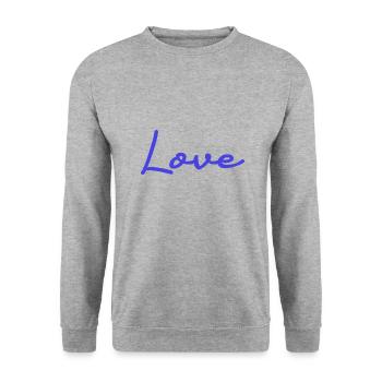 ICH LIEBE DICH. PAAR. ICH HABE GERADE GEHEIRATET. Junggesellinnenabschied. LIEBE - Unisex Pullover - Weißgrau meliert - Vorne - Alina (178cm) & Michal (187cm)