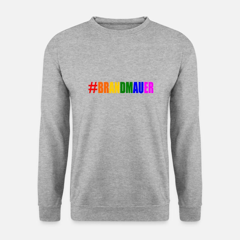 Brandmauer - Unisex Pullover - Weißgrau meliert