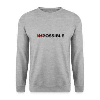 possible possible feasible way out solution Optimist yes - Unisex Sweatshirt - salt & pepper - Front - Alina (178cm) & Michal (187cm)