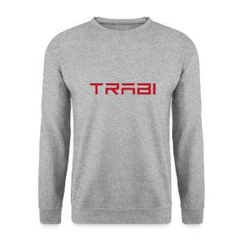 TRABI - lustig - Nostalgie - Unisex Pullover - Weißgrau meliert - Vorne - Alina (178cm) & Michal (187cm)