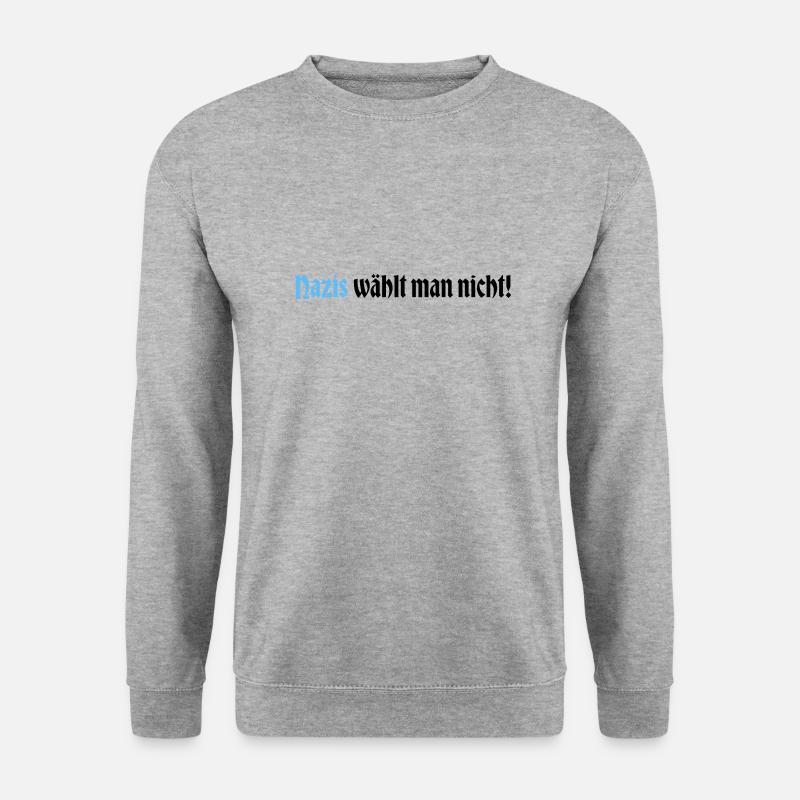 Nazis waehlt man nicht schwarz - Unisex Pullover - Weißgrau meliert