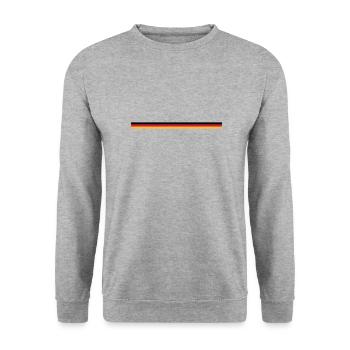 schwarz rot gold - Unisex Pullover - Weißgrau meliert - Vorne - Alina (178cm) & Michal (187cm)