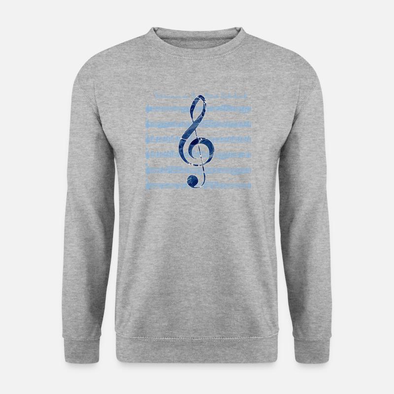 notenschlüssel ebru 12 - Unisex Pullover - Weißgrau meliert