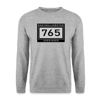 Rhine kilometre 765 near Uerdingen - Unisex Sweatshirt - salt & pepper - Front - Alina (178cm) & Michal (187cm)