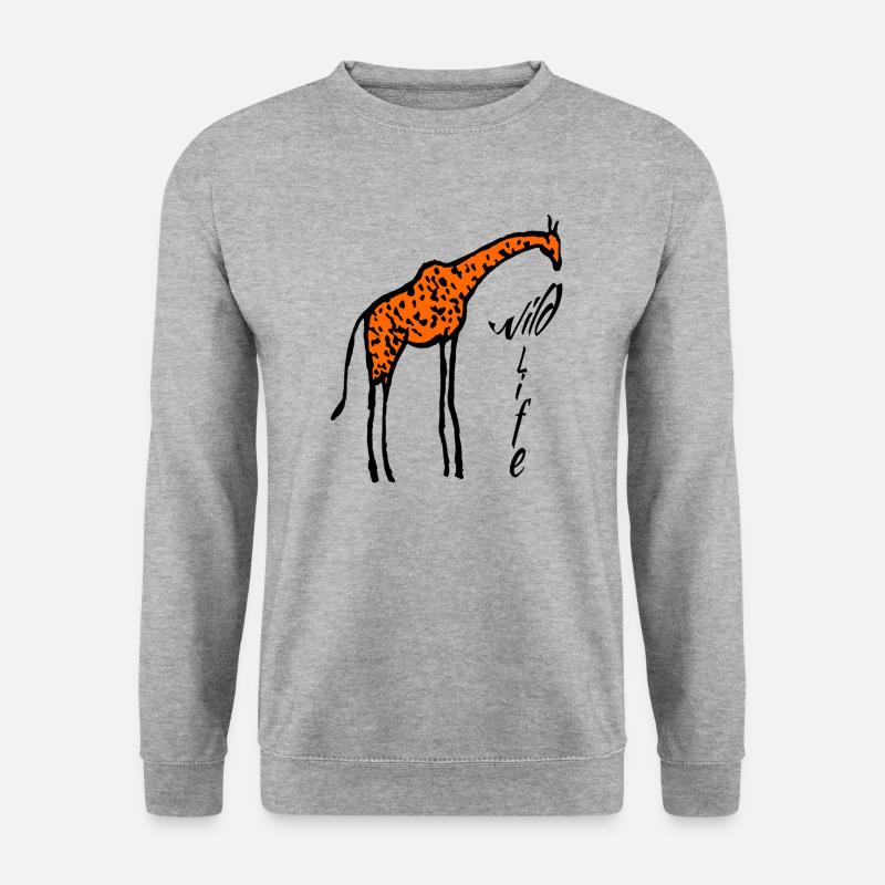 Giraffentiere - Unisex Pullover - Weißgrau meliert
