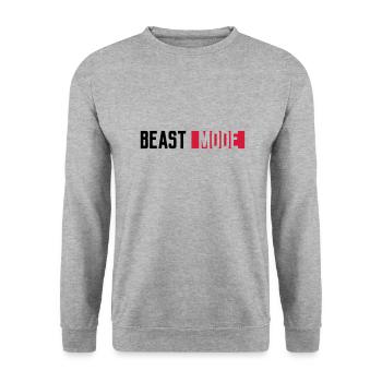 logo monster mode on switch beast button switch - Unisex Sweatshirt - salt & pepper - Front - Alina (178cm) & Michal (187cm)