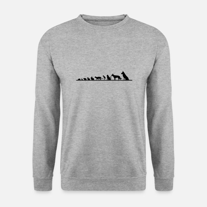 Haustiere - Unisex Pullover - Weißgrau meliert