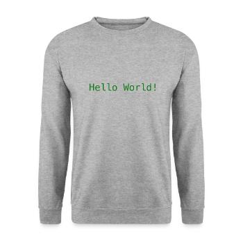 Hello World ! - Unisex Sweatshirt - salt & pepper - Front - Alina (178cm) & Michal (187cm)