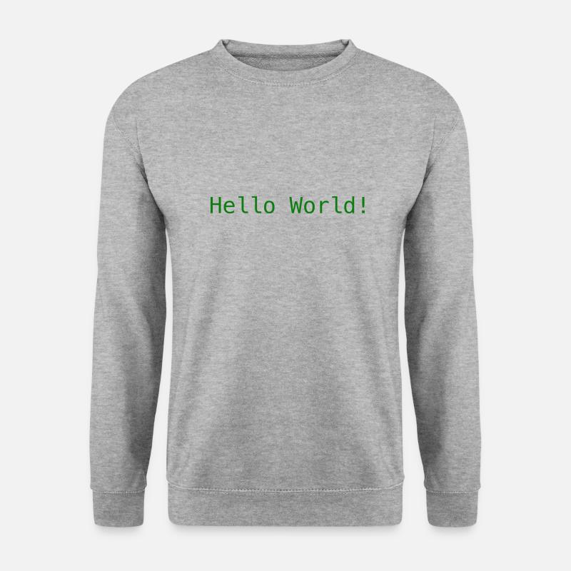 Hello World ! - Unisex Pullover - Weißgrau meliert