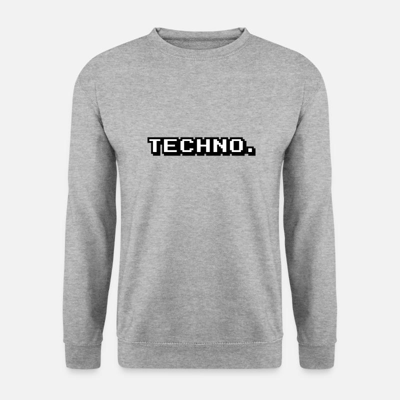techno - Unisex Pullover - Weißgrau meliert