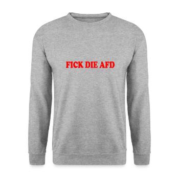 Fuck the afd - Unisex Sweatshirt - salt & pepper - Front - Alina (178cm) & Michal (187cm)